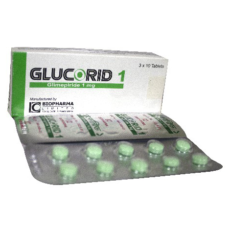 Pack Image: Glucorid 1 mg Tablet (3 x 10)