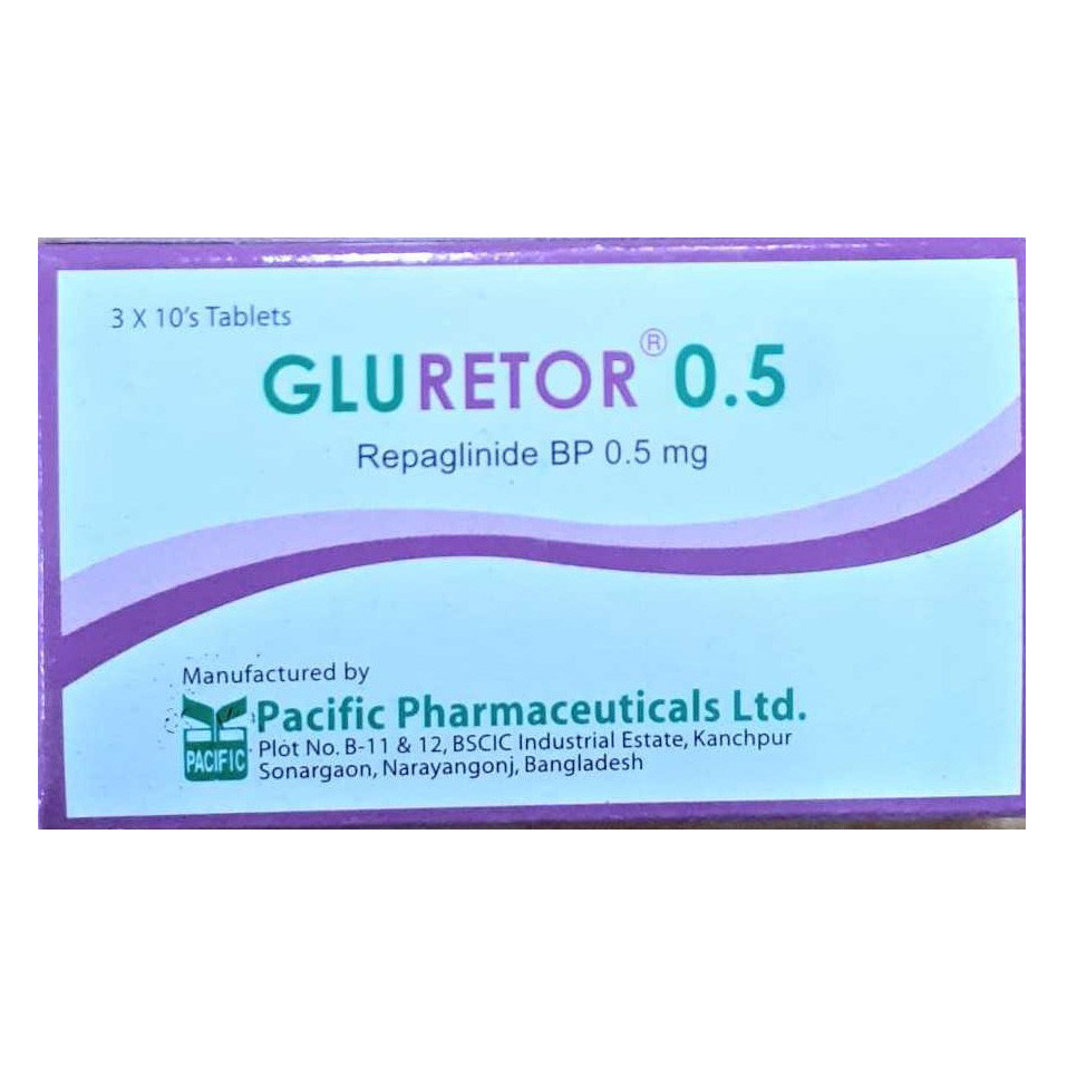Pack Image: Gluretor 0.5 mg Tablet (3 x 10)