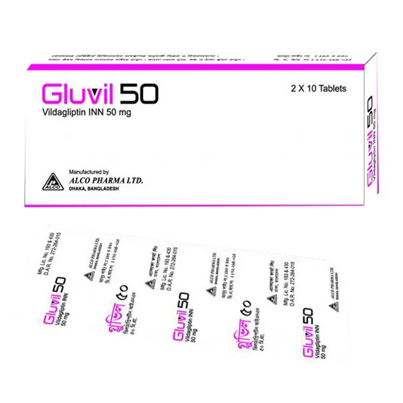 Pack Image: Gluvil 50 mg Tablet (2 x 10)