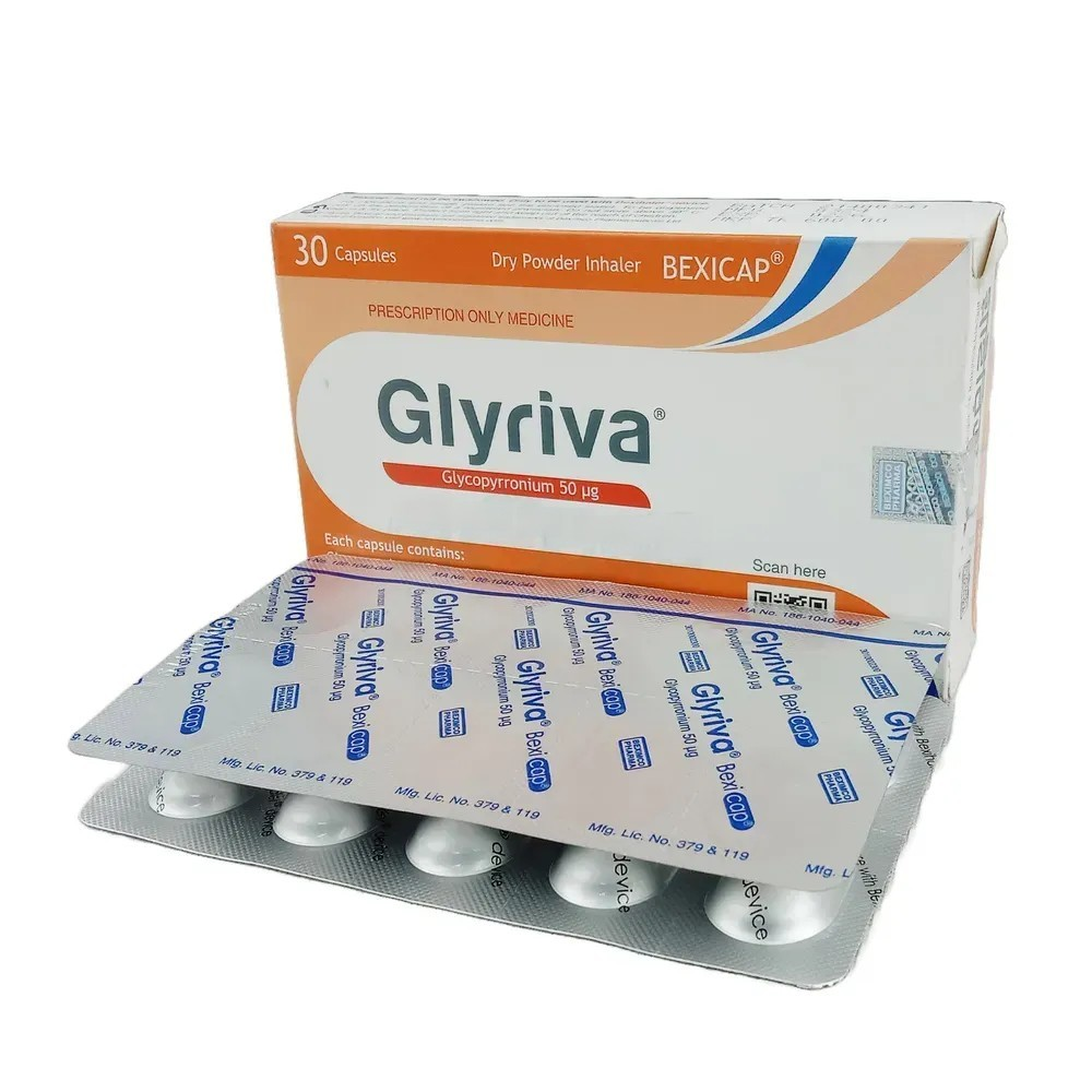 Pack Image: Glyriva 50 mcg Inhalation Capsule (3 x 10)