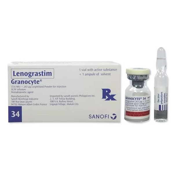 Pack Image: Granocyte 34 MIU Injection (34 million unit vial)