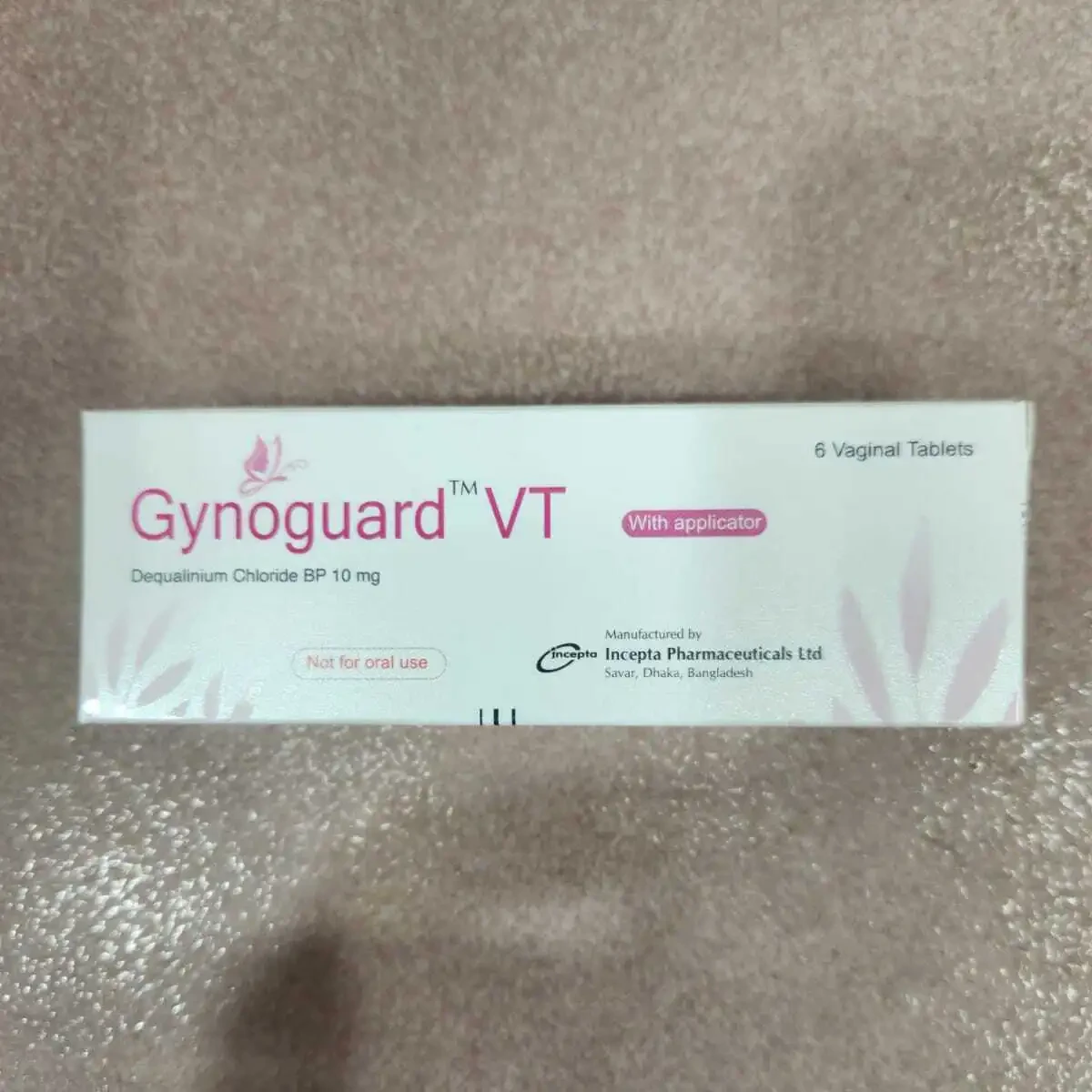 Pack Image: Gynoguard VT 10 mg Vaginal Tablet (1 x 6)