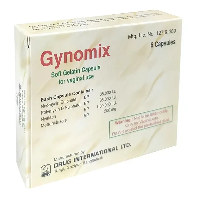 Pack Image: Gynomix Vaginal Suppository (1 x 6)