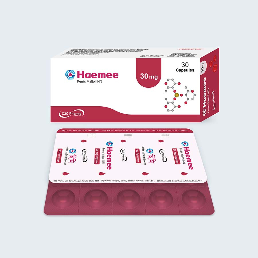 Pack Image: Haemee 30 mg Capsule (3 x 10)