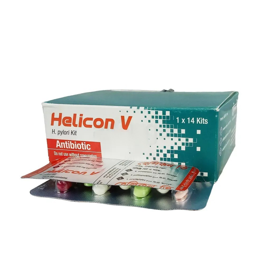 Pack Image: Helicon V 20 mg Tablet (4 tablets kit)