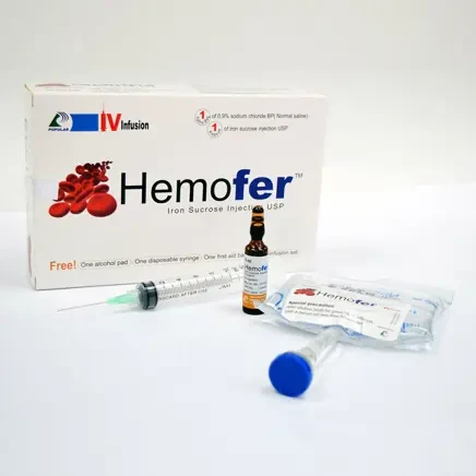 Pack Image: Hemofer 100 mg Injection (5 ml ampoule)