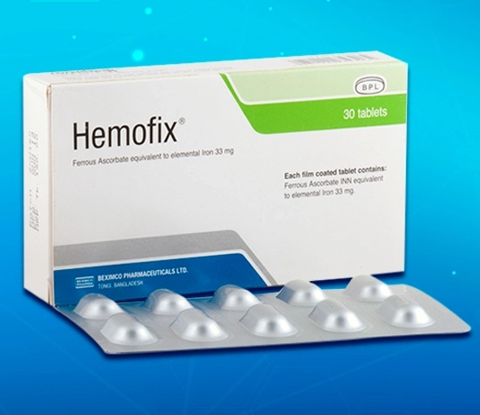 Pack Image: Hemofix 33 mg Tablet (3 x 10)