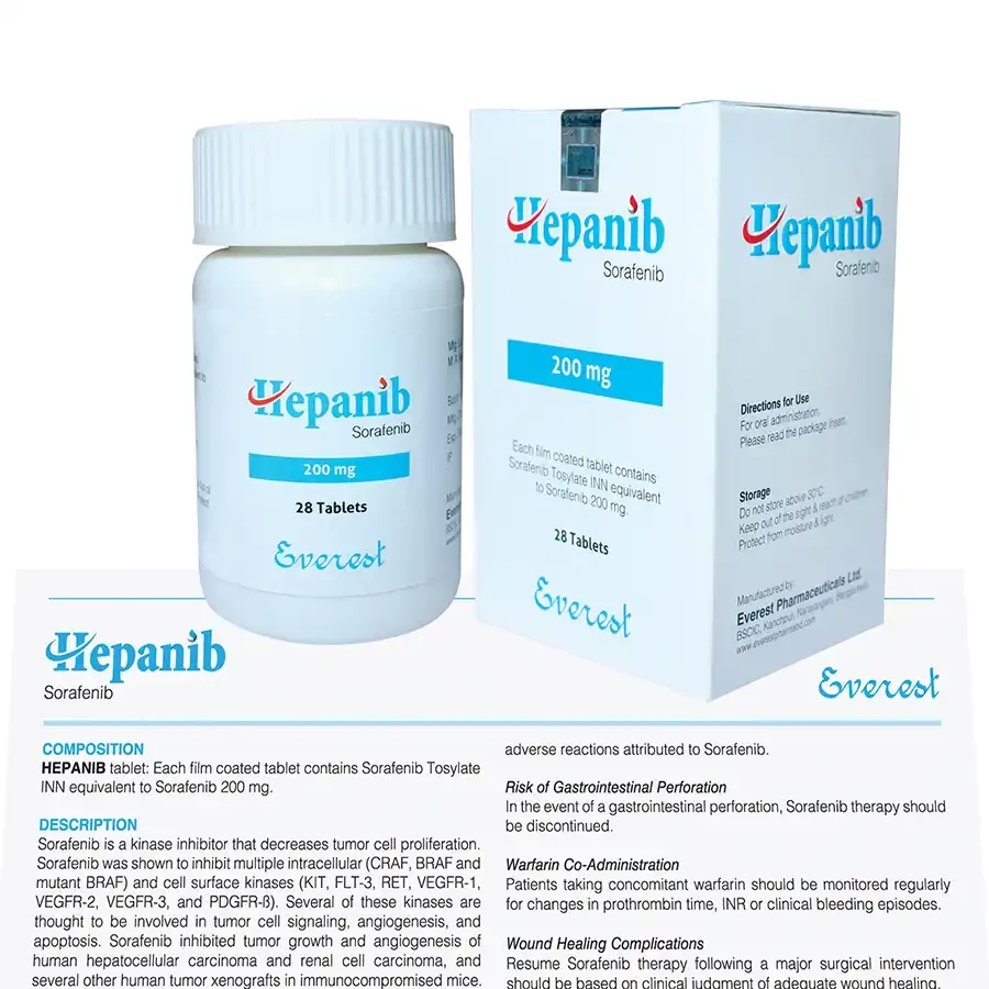 Pack Image: Hepanib 200 mg Tablet (1 x 28)