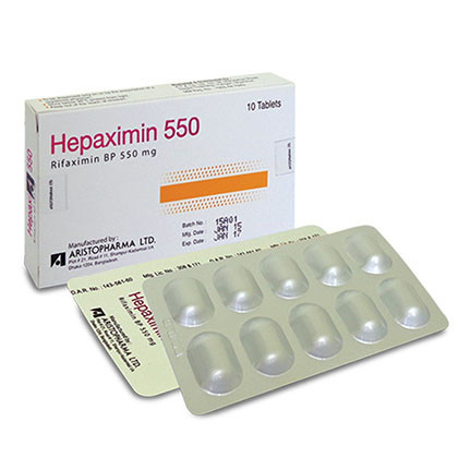 Pack Image: Hepaximin 550 mg Tablet (1 x 10)