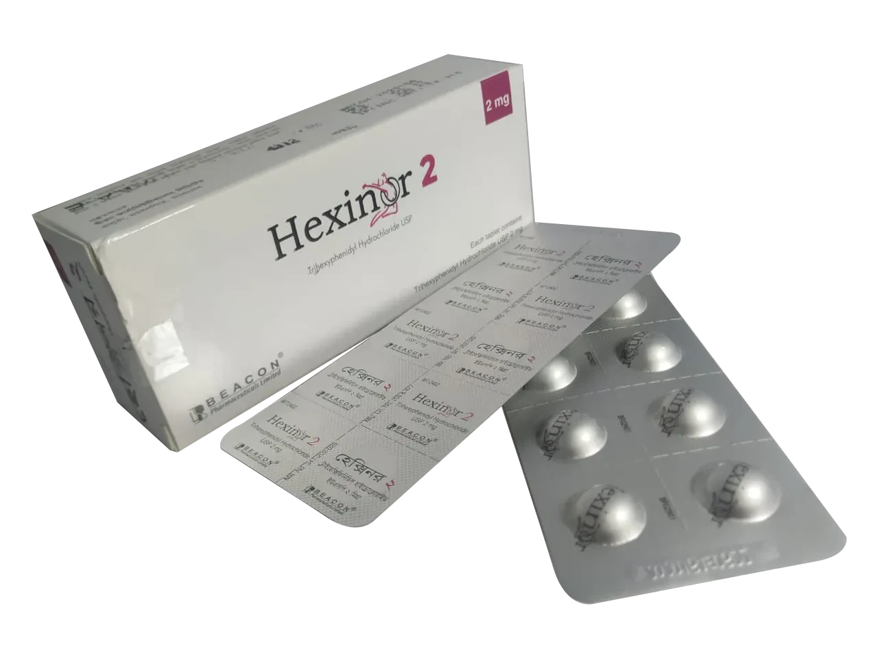 Pack Image: Hexinor 2 mg Tablet (6 x 10)