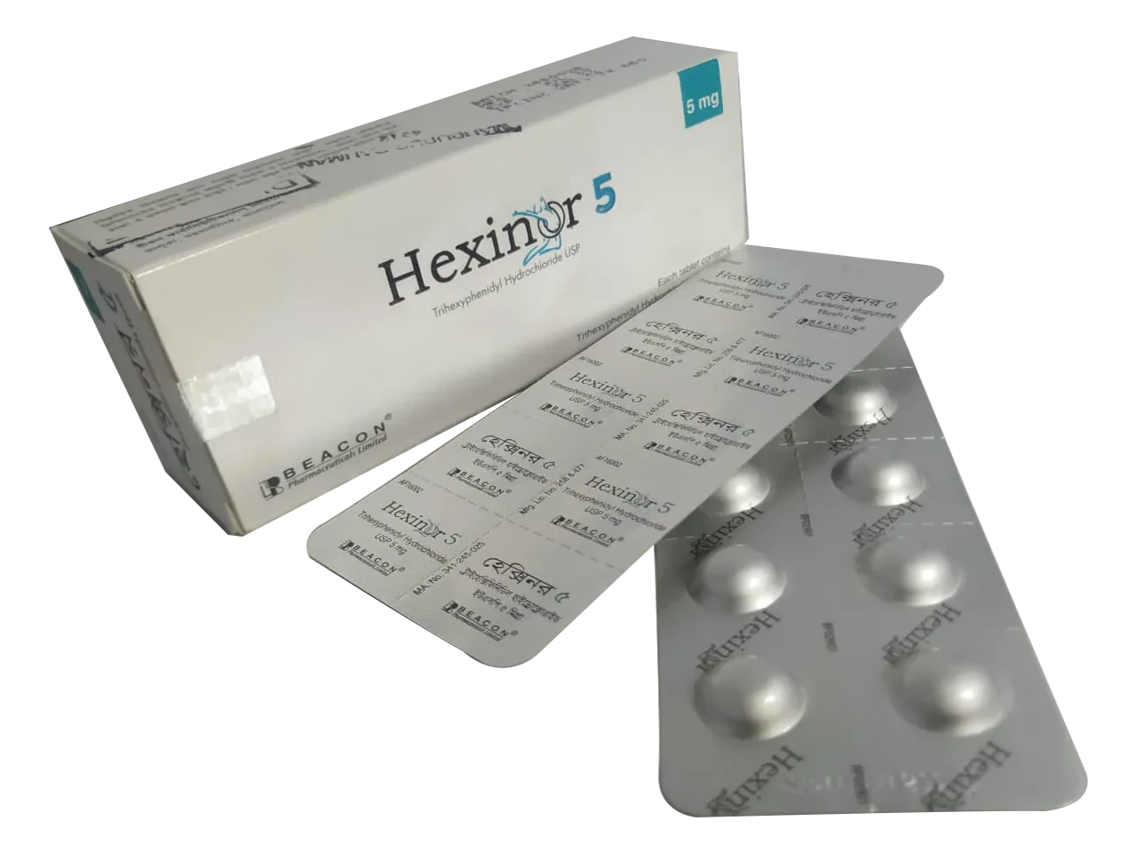 Pack Image: Hexinor 5 mg Tablet (6 x 10)
