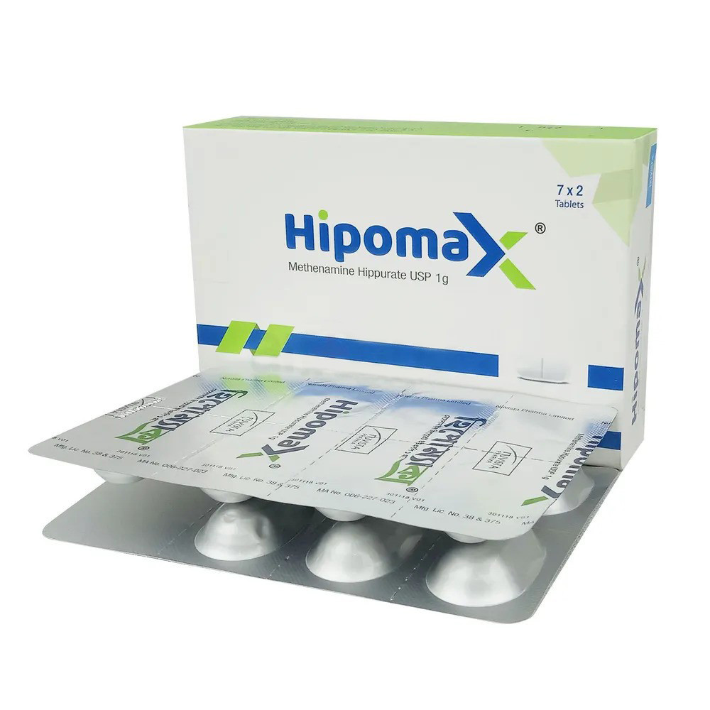 Pack Image: Hipomax 1 gm Tablet (2 x 7)