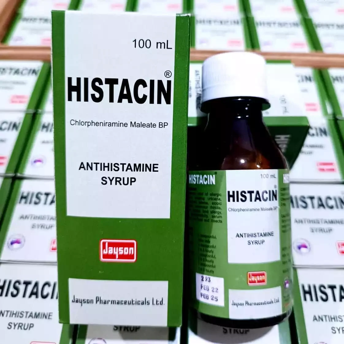 Pack Image: Histacin 2 mg Syrup (60 ml bottle)