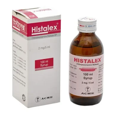 Pack Image: Histalex 2 mg Syrup (100 ml bottle)