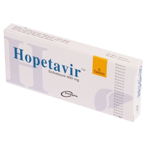Pack Image: Hopetavir 400 mg Tablet (1 x 6)