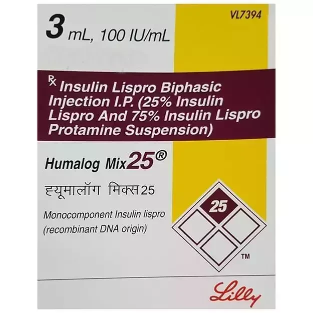 Pack Image: Humalog Mix 75% 25% Injection (3 ml cartridge)