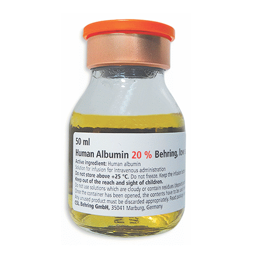 Pack Image: Human Albumin 20% Injection (50 ml bottle)