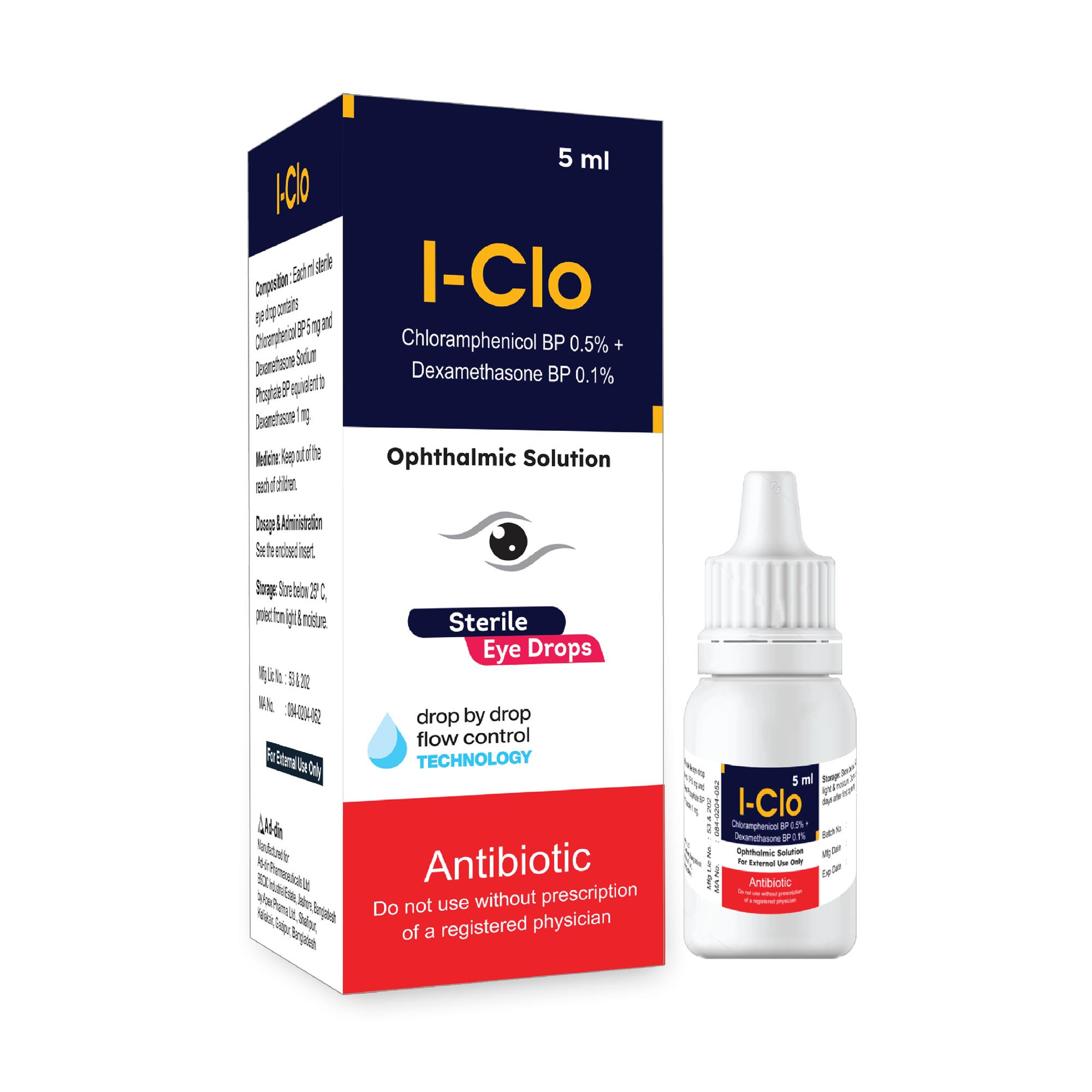 Pack Image: I-Clo 0.1% 0.5% Eye Drop (5 ml drop)