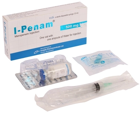 Pack Image: I-Penam 500 mg Injection (500 mg vial)