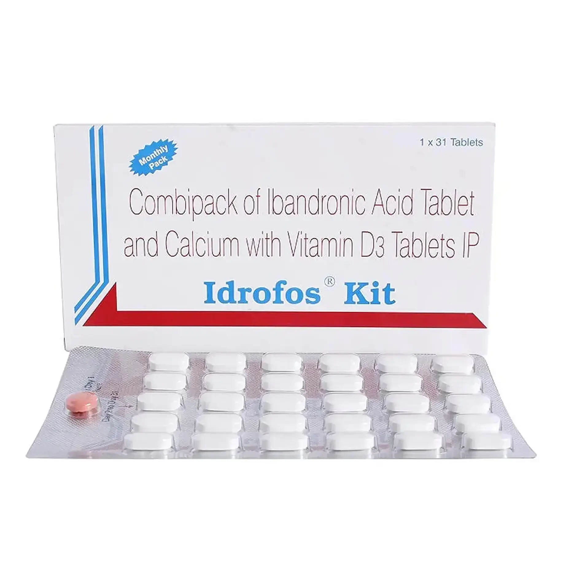 Pack Image: Idrofos Kit 150 mg Tablet ((1 & 30) tablet kit)