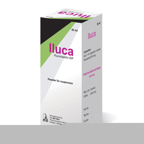 Pack Image: Iluca 50 mg Suspension (35 ml bottle)