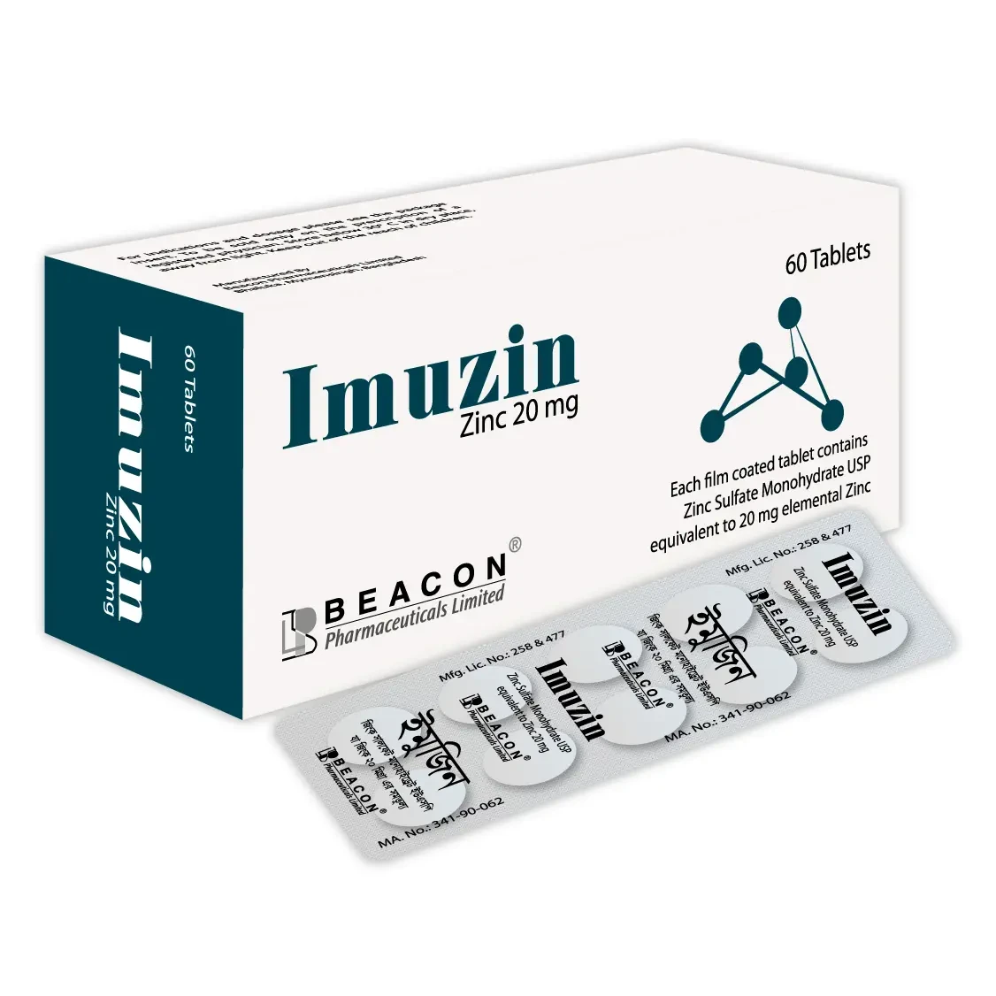 Pack Image: Imuzin 20 mg Tablet (6 x 10)
