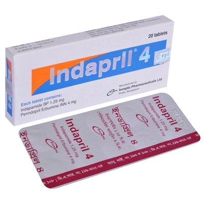 Pack Image: Indapril 4 mg Tablet (2 x 10)