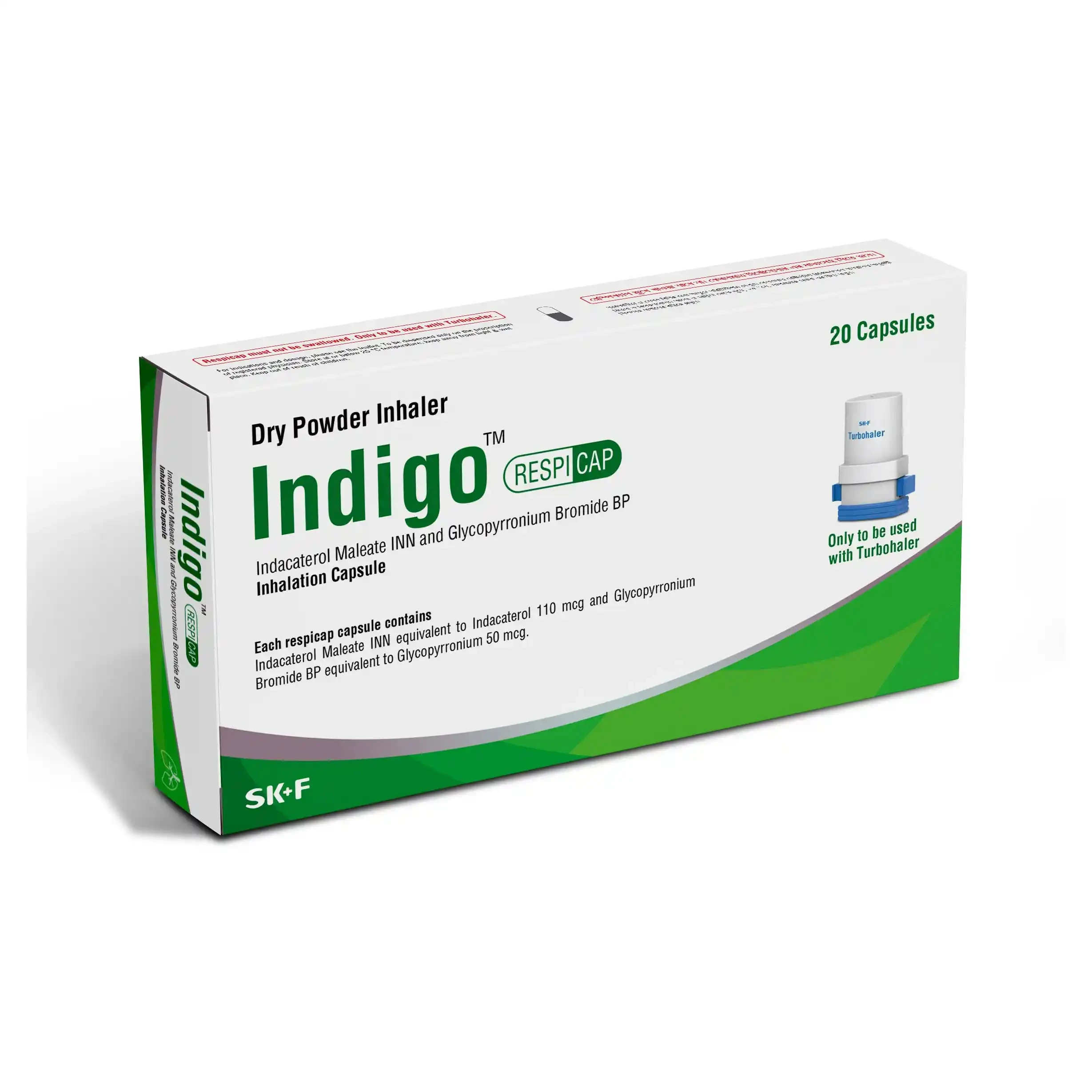 Pack Image: Indigo 110 mcg Inhalation Capsule (2 x 10)