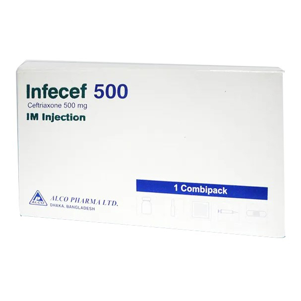Pack Image: Infecef 500 mg Injection (500 mg vial)