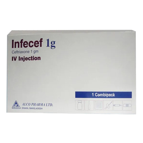 Pack Image: Infecef 1 gm Injection (1 gm vial)