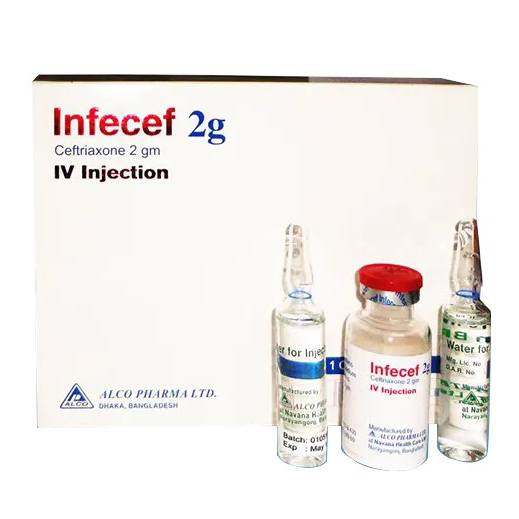 Pack Image: Infecef 2 gm Injection (2 gm vial)