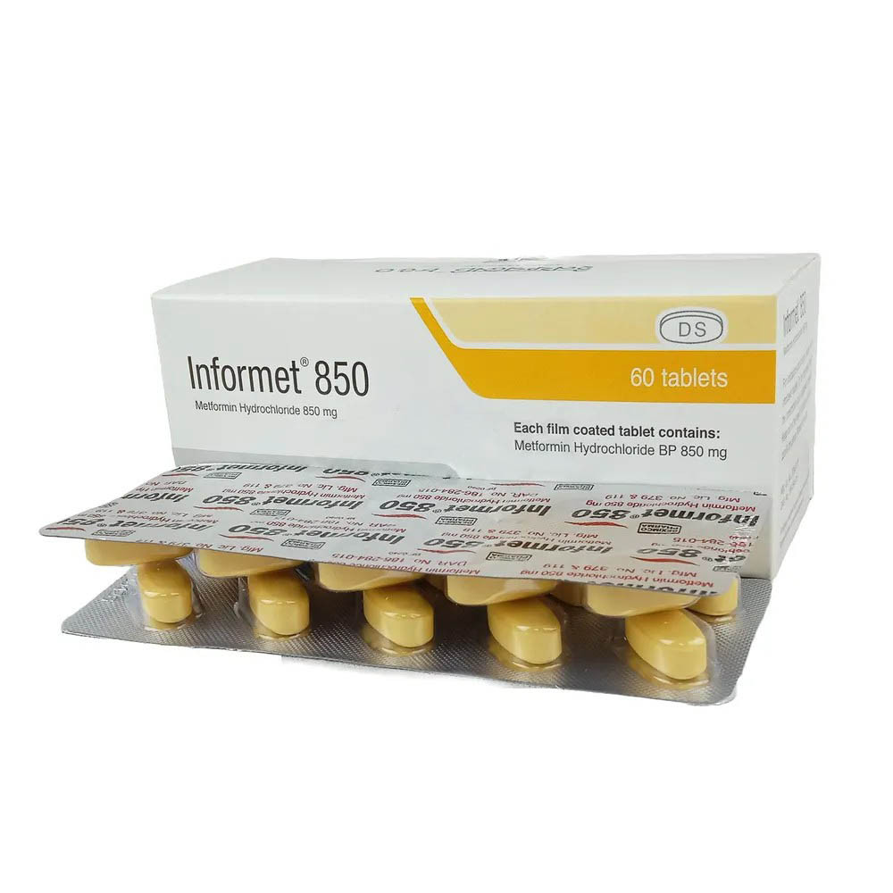 Pack Image: Informet 850 mg Tablet (6 x 10)
