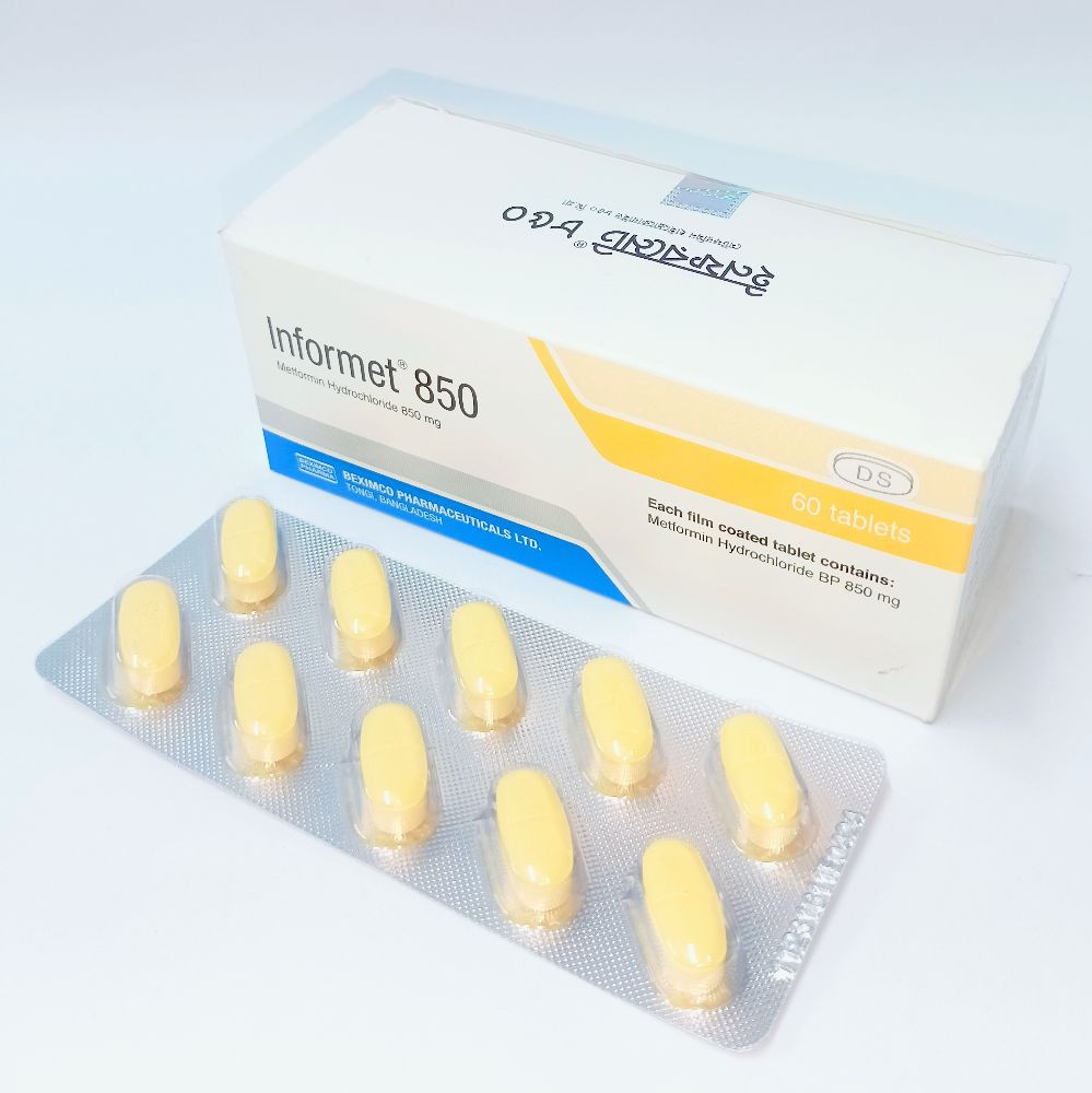 Pack Image: Informet 850 mg Tablet (6 x 10)
