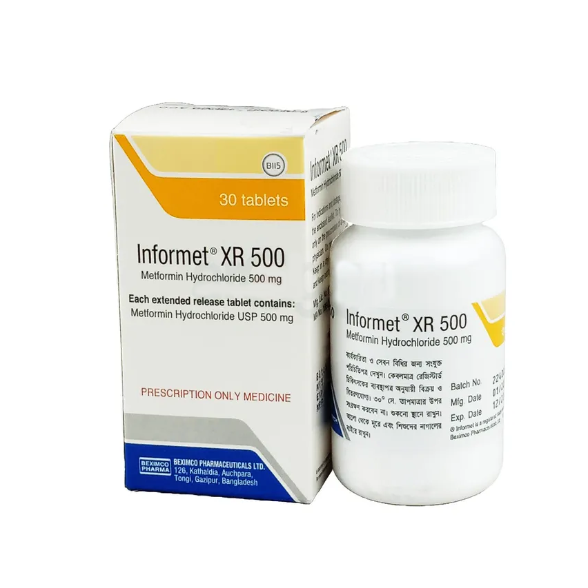 Pack Image: Informet XR 500 mg Tablet (1 x 30)