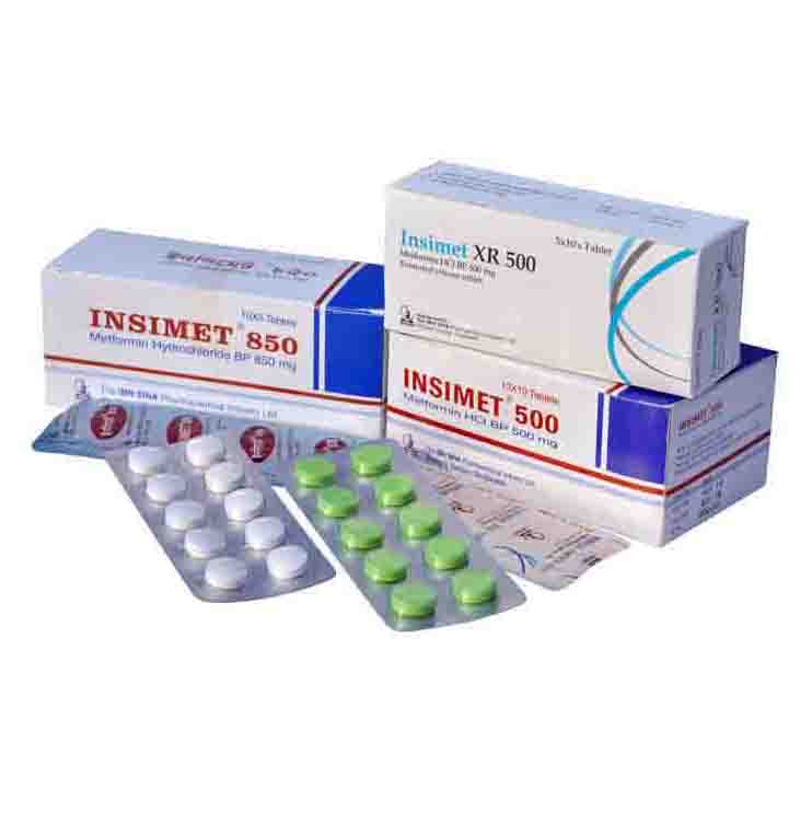 Pack Image: Insimet 500 mg Tablet (10 x 10)