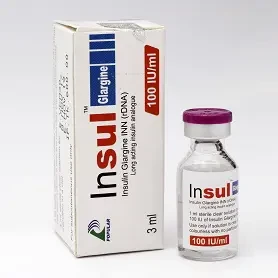 Pack Image: Insul Glargine 100 IU Injection (3 ml vial)
