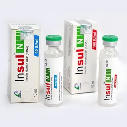 Pack Image: Insul N 100 IU Injection (10 ml vial)