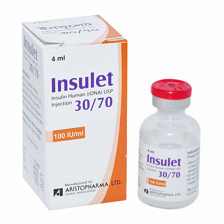 Pack Image: Insulet 30% 70% Injection (4 ml vial)