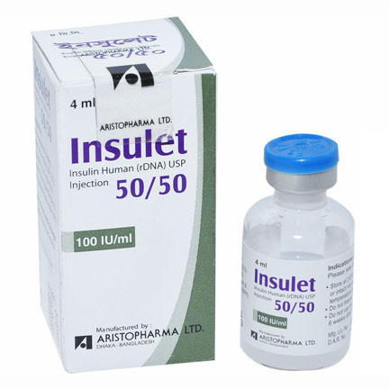 Pack Image: Insulet 50% 50% Injection (4 ml vial)