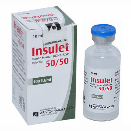 Pack Image: Insulet 50% 50% Injection (10 ml vial)