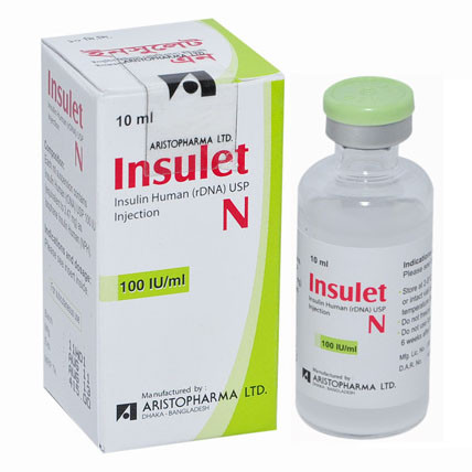 Pack Image: Insulet N 100 IU Injection (10 ml vial)