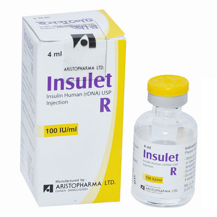 Pack Image: Insulet R 100 IU Injection (4 ml vial)