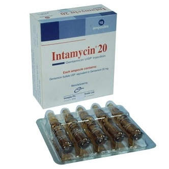 Pack Image: Intamycin 20 mg Injection (2 ml ampoule)