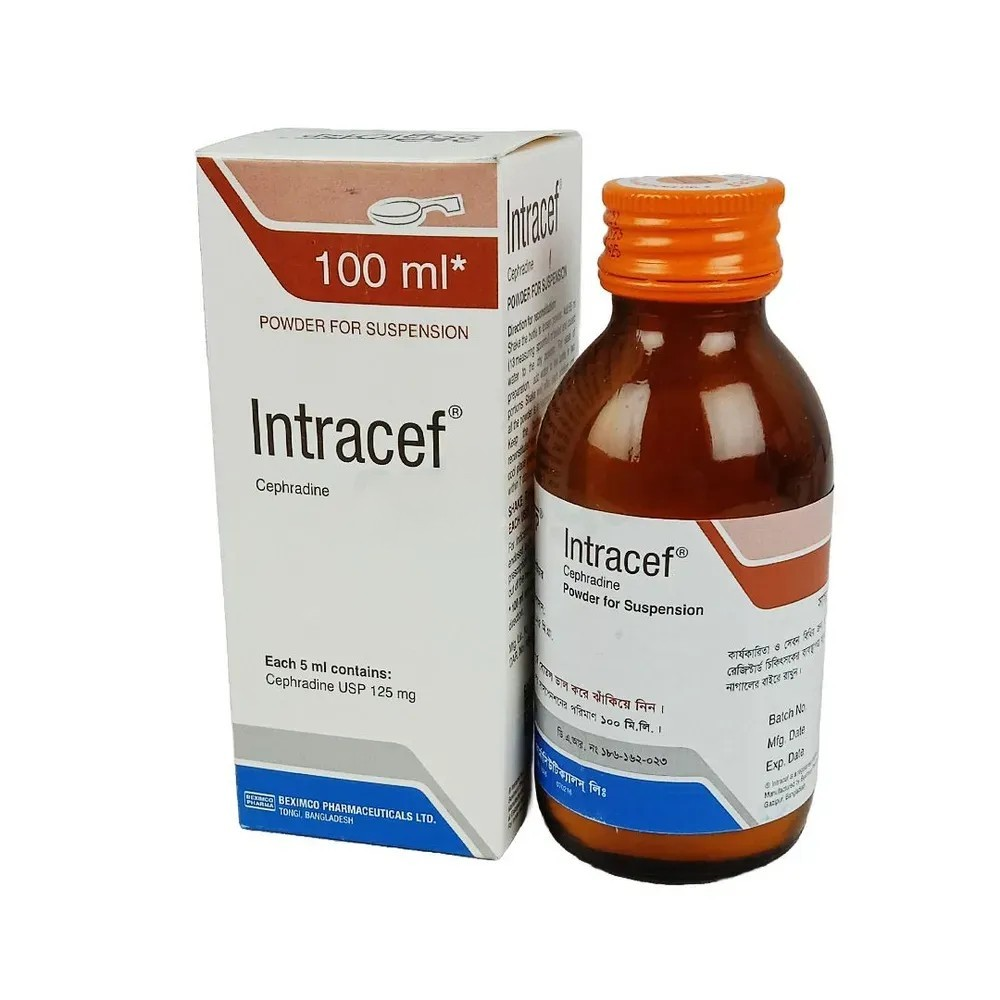 Pack Image: Intracef 125 mg Suspension (100 ml bottle)