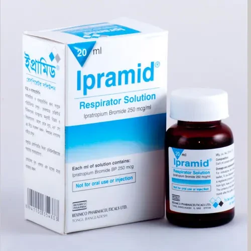 Pack Image: Ipramid 250 mcg Respirator Solution (20 ml bottle)