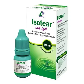 Pack Image: Isotear 0.25% 0.3% Eye Gel (10 ml drop)