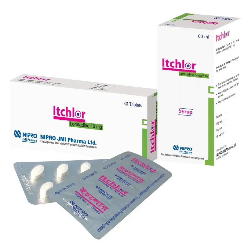 Pack Image: Itchlor 5 mg Suspension (60 ml bottle)