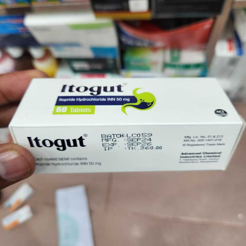 Pack Image: Itogut 50 mg Tablet (6 x 10)
