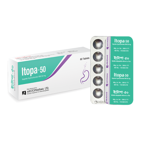 Pack Image: Itopa-50 50 mg Tablet (6 x 10)