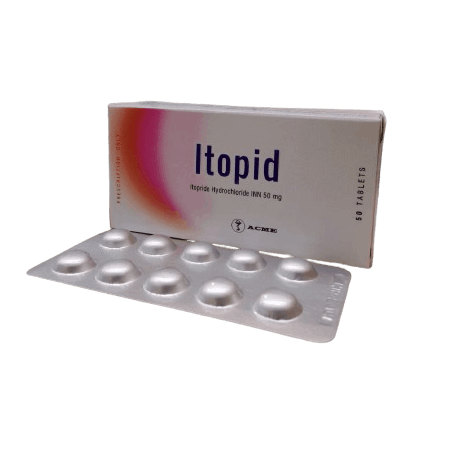 Pack Image: Itopid 50 mg Tablet (5 x 10)